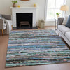 Piper Looms Chantille Stripes ACN2125 Blue Machine Washable Area Rug Lifestyle Image Feature