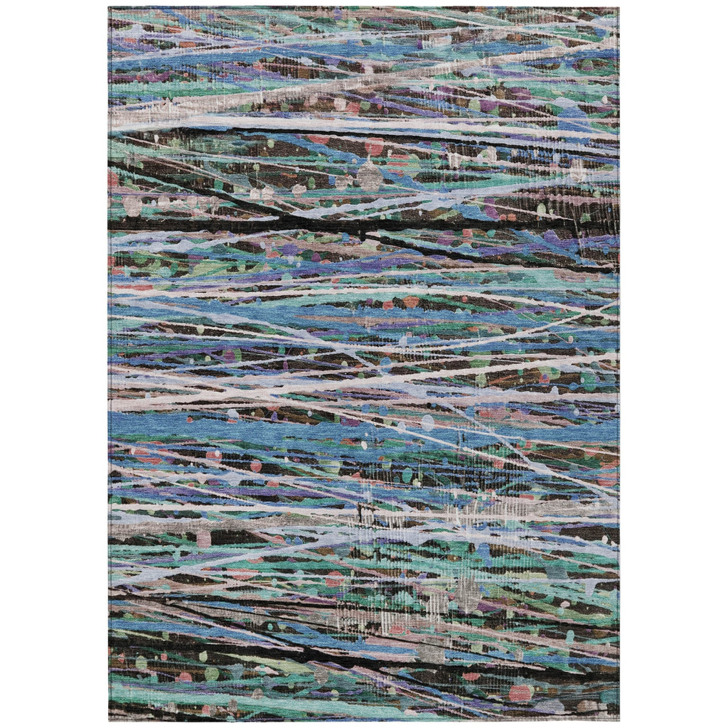 Piper Looms Chantille Stripes ACN2125 Blue Machine Washable Area Rug main image