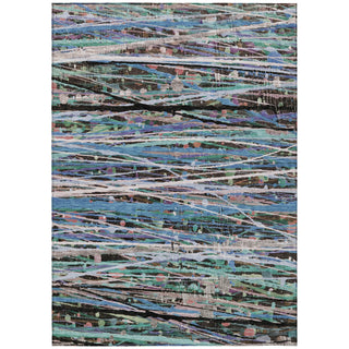 Piper Looms Chantille Stripes ACN2125 Blue Machine Washable Area Rug main image