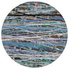 Piper Looms Chantille Stripes ACN2125 Blue Machine Washable Area Rug Round Main Image