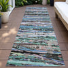 Piper Looms Chantille Stripes ACN2125 Blue Machine Washable Area Rug Runner Outdoor Lifestyle Image Feature