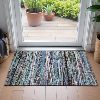 Piper Looms Chantille Stripes ACN2125 Blue Machine Washable Area Rug Scatter Lifestyle Image Feature