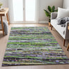 Piper Looms Chantille Stripes ACN2125 Green Machine Washable Area Rug Lifestyle Image Feature