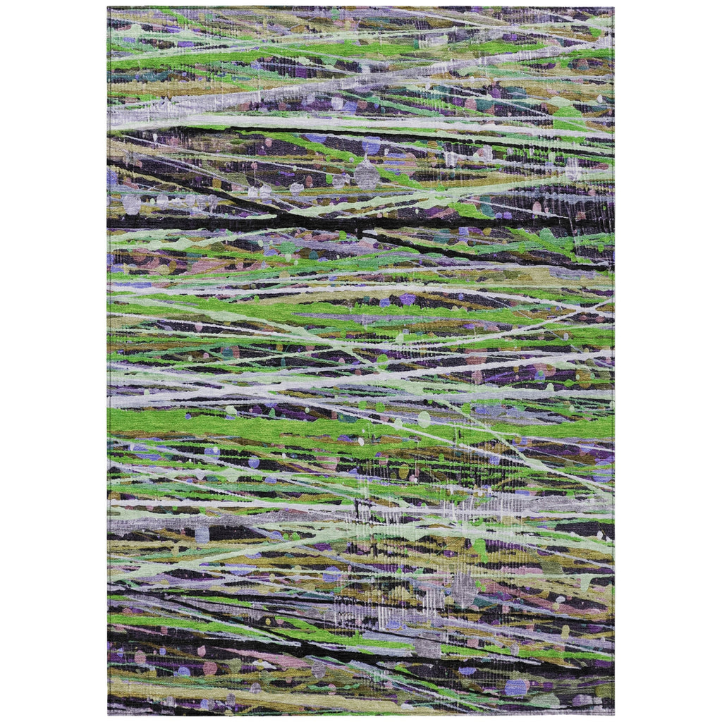 Piper Looms Chantille Stripes ACN2125 Green Machine Washable Area Rug main image