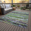 Piper Looms Chantille Stripes ACN2125 Green Machine Washable Area Rug Outdoor Lifestyle Image Feature