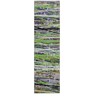 Piper Looms Chantille Stripes ACN2125 Green Machine Washable Area Rug Runner Main Image