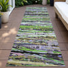 Piper Looms Chantille Stripes ACN2125 Green Machine Washable Area Rug Runner Outdoor Lifestyle Image Feature