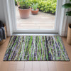 Piper Looms Chantille Stripes ACN2125 Green Machine Washable Area Rug Scatter Lifestyle Image Feature