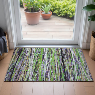 Piper Looms Chantille Stripes ACN2125 Green Machine Washable Area Rug Scatter Lifestyle Image Feature