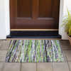 Piper Looms Chantille Stripes ACN2125 Green Machine Washable Area Rug Scatter Outdoor Lifestyle Image Feature