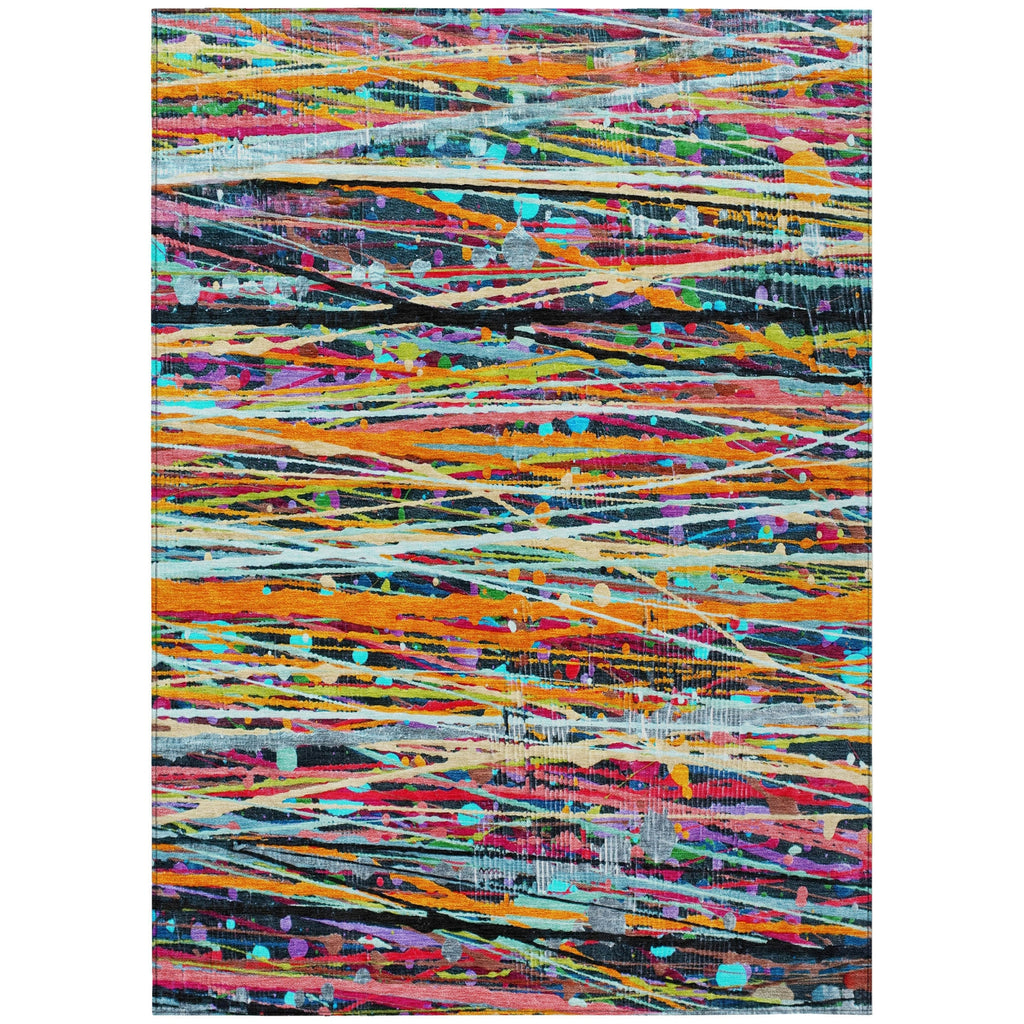 Piper Looms Chantille Stripes ACN2125 Orange Machine Washable Area Rug main image