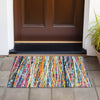 Piper Looms Chantille Stripes ACN2125 Orange Machine Washable Area Rug Scatter Outdoor Lifestyle Image Feature