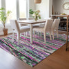 Piper Looms Chantille Stripes ACN2125 Pink Machine Washable Area Rug Lifestyle Image Feature