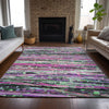 Piper Looms Chantille Stripes ACN2125 Pink Machine Washable Area Rug Lifestyle Image Feature