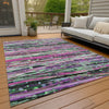 Piper Looms Chantille Stripes ACN2125 Pink Machine Washable Area Rug Outdoor Lifestyle Image Feature