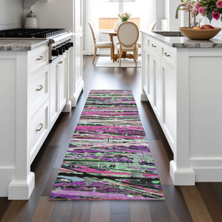 Piper Looms Chantille Stripes ACN2125 Pink Machine Washable Area Rug Runner Lifestyle Image Feature
