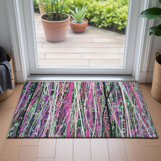 Piper Looms Chantille Stripes ACN2125 Pink Machine Washable Area Rug Scatter Lifestyle Image Feature
