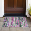 Piper Looms Chantille Stripes ACN2125 Pink Machine Washable Area Rug Scatter Outdoor Lifestyle Image Feature