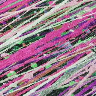 Piper Looms Chantille Stripes ACN2125 Pink Machine Washable Area Rug Swatch Image