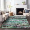 Piper Looms Chantille Stripes ACN2125 Teal Machine Washable Area Rug Lifestyle Image Feature