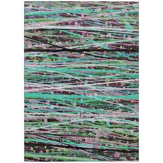 Piper Looms Chantille Stripes ACN2125 Teal Machine Washable Area Rug main image