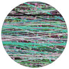Piper Looms Chantille Stripes ACN2125 Teal Machine Washable Area Rug Round Main Image