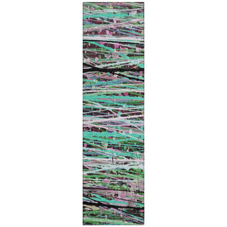 Piper Looms Chantille Stripes ACN2125 Teal Machine Washable Area Rug Runner Main Image
