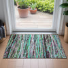 Piper Looms Chantille Stripes ACN2125 Teal Machine Washable Area Rug Scatter Lifestyle Image Feature