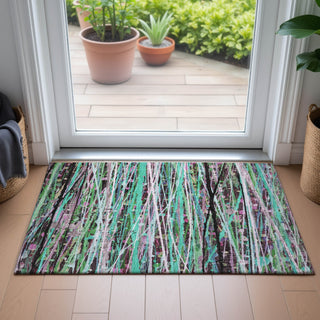 Piper Looms Chantille Stripes ACN2125 Teal Machine Washable Area Rug Scatter Lifestyle Image Feature