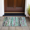 Piper Looms Chantille Stripes ACN2125 Teal Machine Washable Area Rug Scatter Outdoor Lifestyle Image Feature