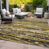 Piper Looms Chantille Stripes ACN2126 Brown Machine Washable Area Rug Outdoor Lifestyle Image Feature