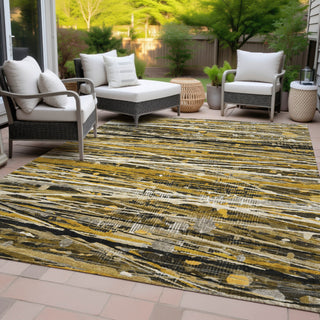 Piper Looms Chantille Stripes ACN2126 Brown Machine Washable Area Rug Outdoor Lifestyle Image Feature
