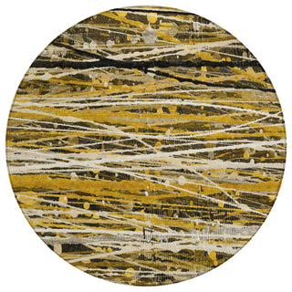 Piper Looms Chantille Stripes ACN2126 Brown Machine Washable Area Rug Round Main Image