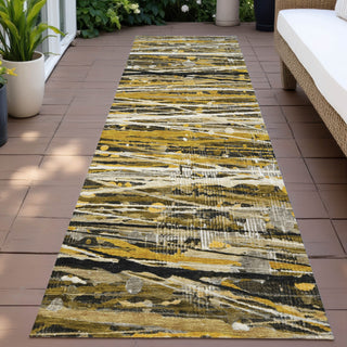 Piper Looms Chantille Stripes ACN2126 Brown Machine Washable Area Rug Runner Outdoor Lifestyle Image Feature