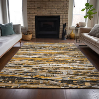 Piper Looms Chantille Stripes ACN2126 Copper Machine Washable Area Rug Lifestyle Image Feature