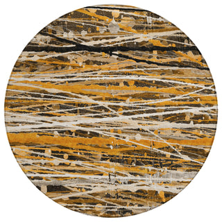 Piper Looms Chantille Stripes ACN2126 Copper Machine Washable Area Rug Round Main Image