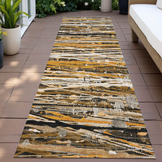 Piper Looms Chantille Stripes ACN2126 Copper Machine Washable Area Rug Runner Outdoor Lifestyle Image Feature