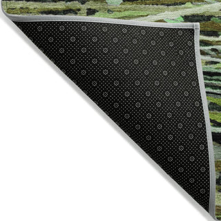Piper Looms Chantille Stripes ACN2126 Green Machine Washable Area Rug Backing Image