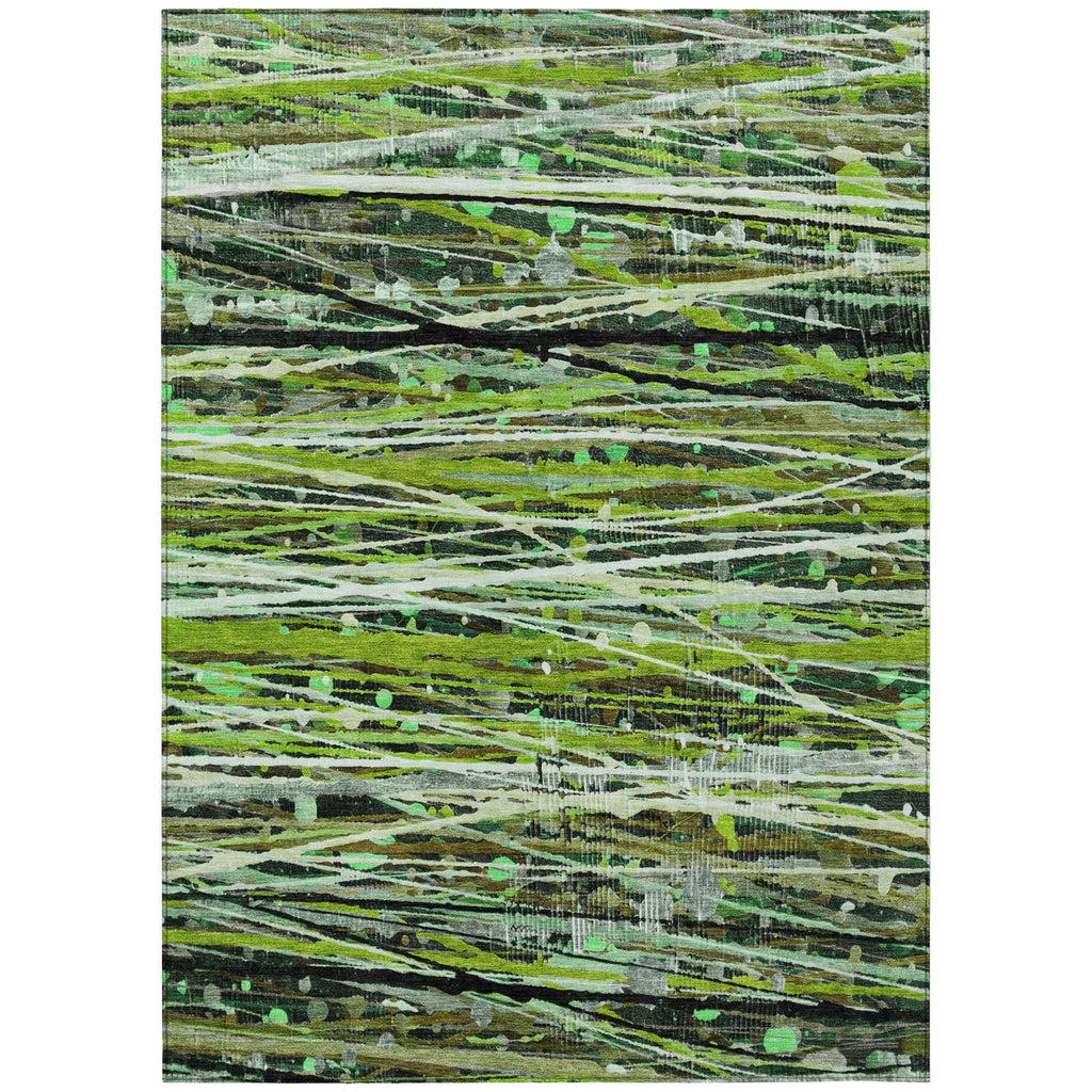 Piper Looms Chantille Stripes ACN2126 Green Machine Washable Area Rug main image