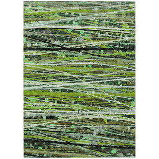 Piper Looms Chantille Stripes ACN2126 Green Machine Washable Area Rug main image
