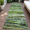 Piper Looms Chantille Stripes ACN2126 Green Machine Washable Area Rug Runner Outdoor Lifestyle Image Feature