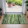 Piper Looms Chantille Stripes ACN2126 Green Machine Washable Area Rug Scatter Lifestyle Image Feature