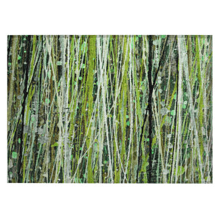 Piper Looms Chantille Stripes ACN2126 Green Machine Washable Area Rug Scatter Main Image