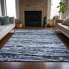Piper Looms Chantille Stripes ACN2126 Purple Machine Washable Area Rug Lifestyle Image Feature