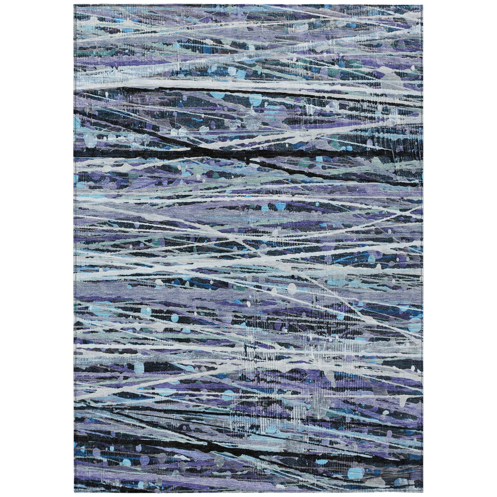 Piper Looms Chantille Stripes ACN2126 Purple Machine Washable Area Rug main image