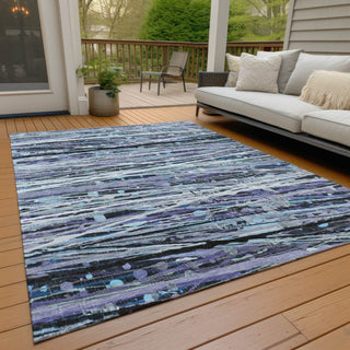 Piper Looms Chantille Stripes ACN2126 Purple Machine Washable Area Rug Outdoor Lifestyle Image Feature