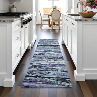 Piper Looms Chantille Stripes ACN2126 Purple Machine Washable Area Rug Runner Lifestyle Image Feature