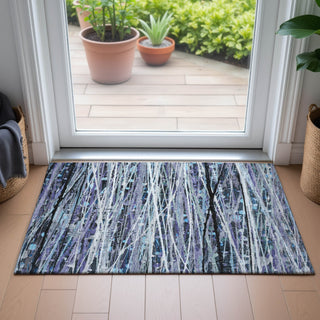 Piper Looms Chantille Stripes ACN2126 Purple Machine Washable Area Rug Scatter Lifestyle Image Feature