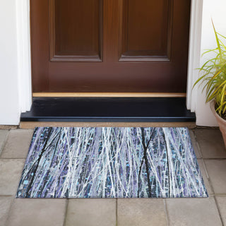 Piper Looms Chantille Stripes ACN2126 Purple Machine Washable Area Rug Scatter Outdoor Lifestyle Image Feature