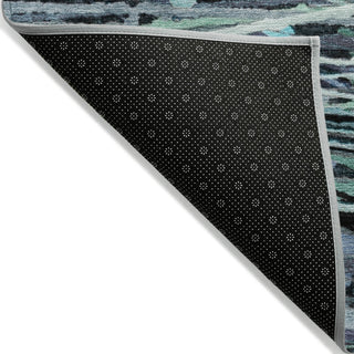 Piper Looms Chantille Stripes ACN2126 Teal Machine Washable Area Rug Backing Image